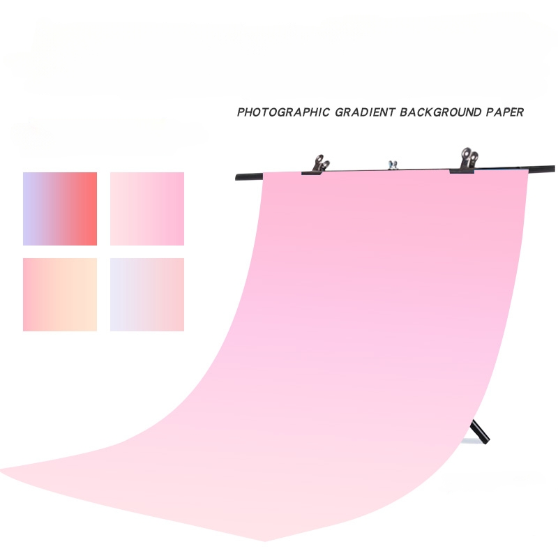 Alat Peraga Latar Belakang Fotografi PVC Gradien Merah Muda